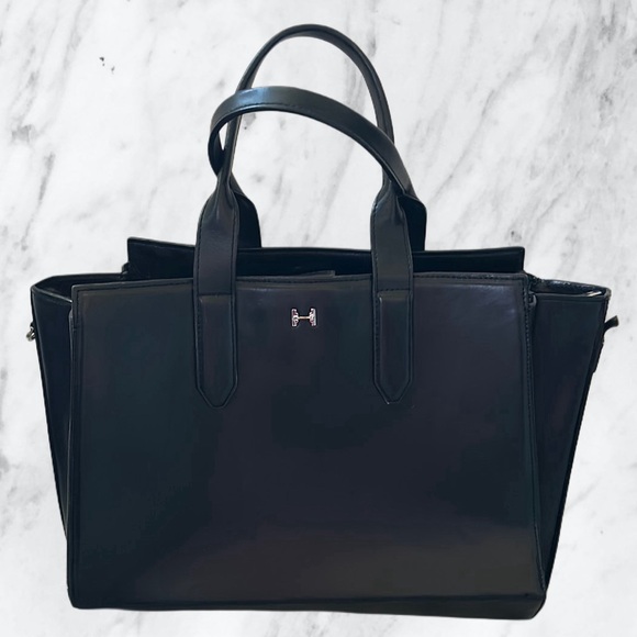 Halston Heritage Handbags - HALSTON East West Satchel Black leather Bag Purse $495